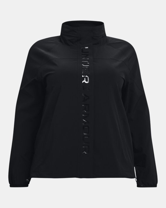 Women's UA RUSH™ Woven Full-Zip Jacket, Black, pdpMainDesktop image number 8
